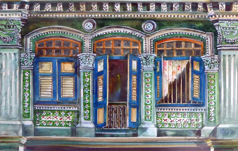 The Peranakan Windows (With blue windows) (2008.378)