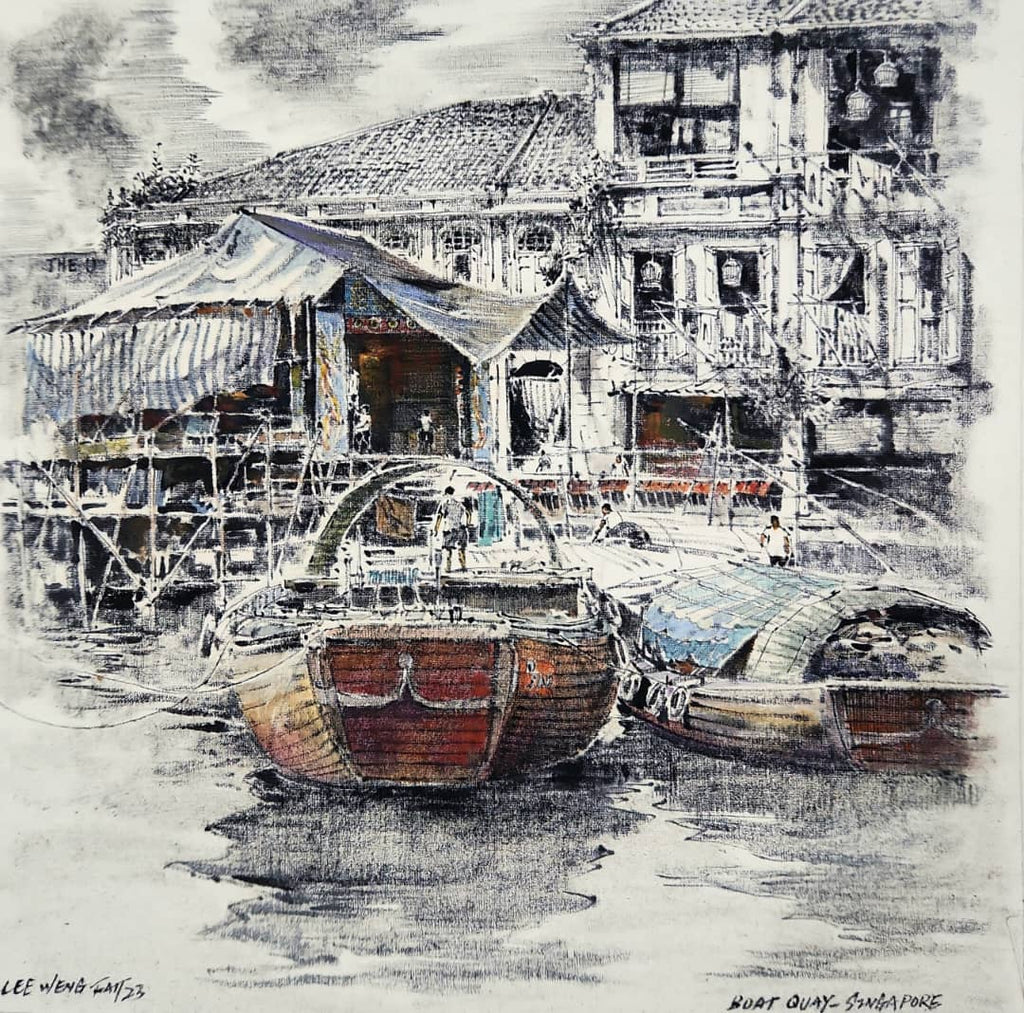 Streets Of Singapore Boat Quay Eagle s Eye Art Gallery streets-of-singapore-boat-quay-eagle-s-eye-art-gallery