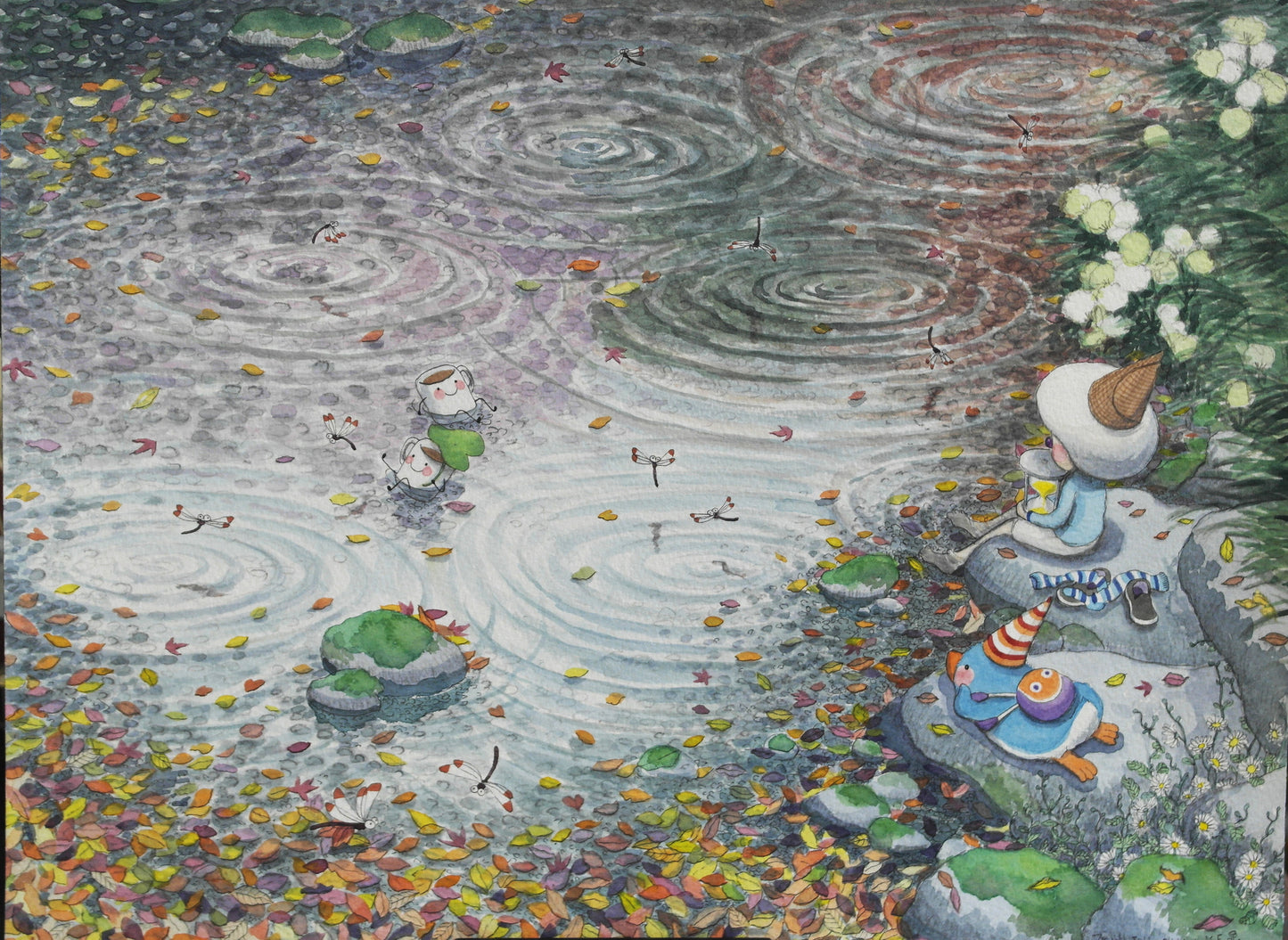 Relaxing by the Rippling Pond