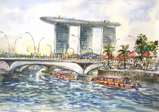 Fullerton Bridge Overlooking IR, Singapore (2017.303)