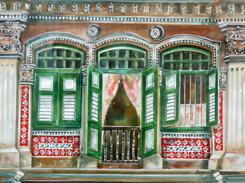 The Peranakan Windows (With green windows) (1999.038)