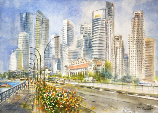 View of CBD with Fullerton Hotel (2015.308)