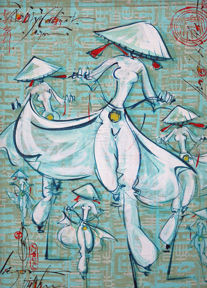 Butterfly Girls (Turquoise Background)