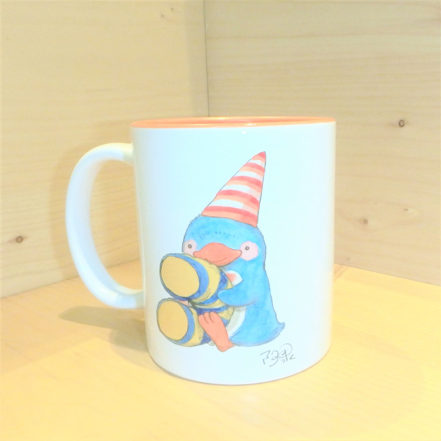 My Penguin Hugs a Pillow (Limited Edition Mug) Orange Interior